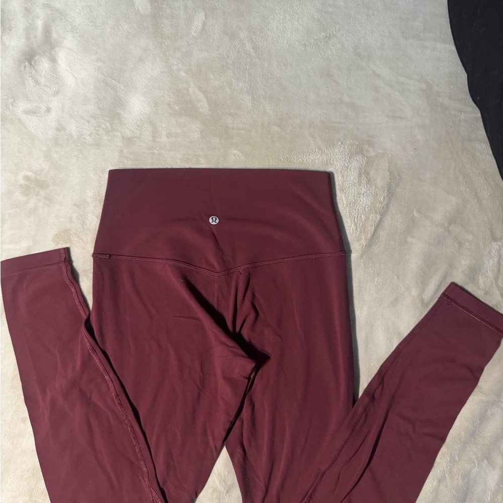Lululemon Deep Red High-Waisted Leggings